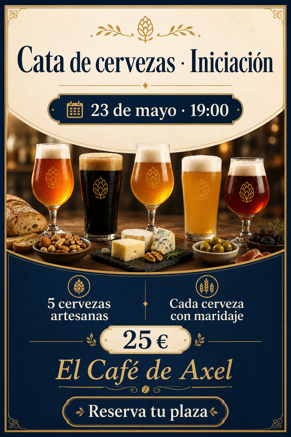 Cartel Cata de cervezas · Iniciación · 23 de mayo